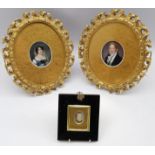 English School (19th century): Portraits of Husband and Wife