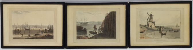 William Daniell RA (British 1769-1837): 'The Townsend Mill' 'Seacombe Ferry' and 'Liverpool taken fr