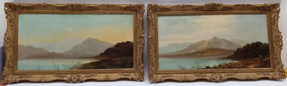 Attrib. Charles Leslie (British 1839-1886): Highland Landscapes, pair oils on canvas unsigned 30cm x