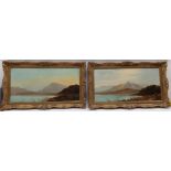 Attrib. Charles Leslie (British 1839-1886): Highland Landscapes, pair oils on canvas unsigned 30cm x