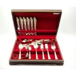 Oneida Community silver-plated Beethoven pattern cutlery for six covers, forty four pieces in walnut