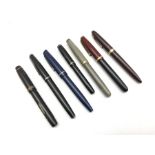 "Kingswood" fountain pen, two Mentmore Diploma fountain pens, Burnham no. 49 fountain pen with 14ct
