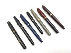 "Kingswood" fountain pen, two Mentmore Diploma fountain pens, Burnham no. 49 fountain pen with 14ct