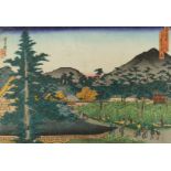 Hasegawa Sadanobu (Japanese 1809-1879): 'Autumn Scene at K�dai-ji Temple', woodblock print from the