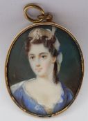 English School (19th century): Lady with a Pearl Headdress