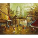 French School (20th century): Parisian Street Scene, oil on canvas signed Sedward 50cm x 60cm