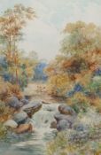 O. H. Thomas (British early 20th century): Cattle in River Landscape, watercolour signed 52cm x 35cm