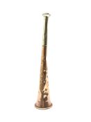 Brass and silver plated hunting horn H25cm