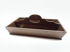 Victorian mahogany two division cutlery tray with integral handle L41cm