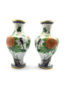 Pair of 20th century Chinese Cloisonne baluster vases, H26.5cm