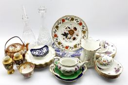 Six Royal Crown Derby 'Lombardy' pattern plates D20cm, six Hammersley 'Victorian Violets' plates D20