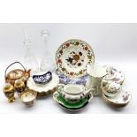 Six Royal Crown Derby 'Lombardy' pattern plates D20cm, six Hammersley 'Victorian Violets' plates D20