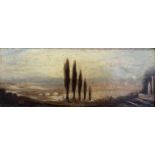 Italian School (19th century): Italianate Landscape, oil on panel unsigned 12cm x 30cm