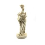 Victorian Parian figure by Turner & Co for the Norwich Art Union of a Wood Nymph holding a kid goat