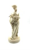 Victorian Parian figure by Turner & Co for the Norwich Art Union of a Wood Nymph holding a kid goat