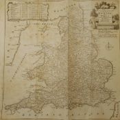 After Thomas Kitchin (British 1719-1784): 'A New and Most Accurate Map of the Roads of England and W