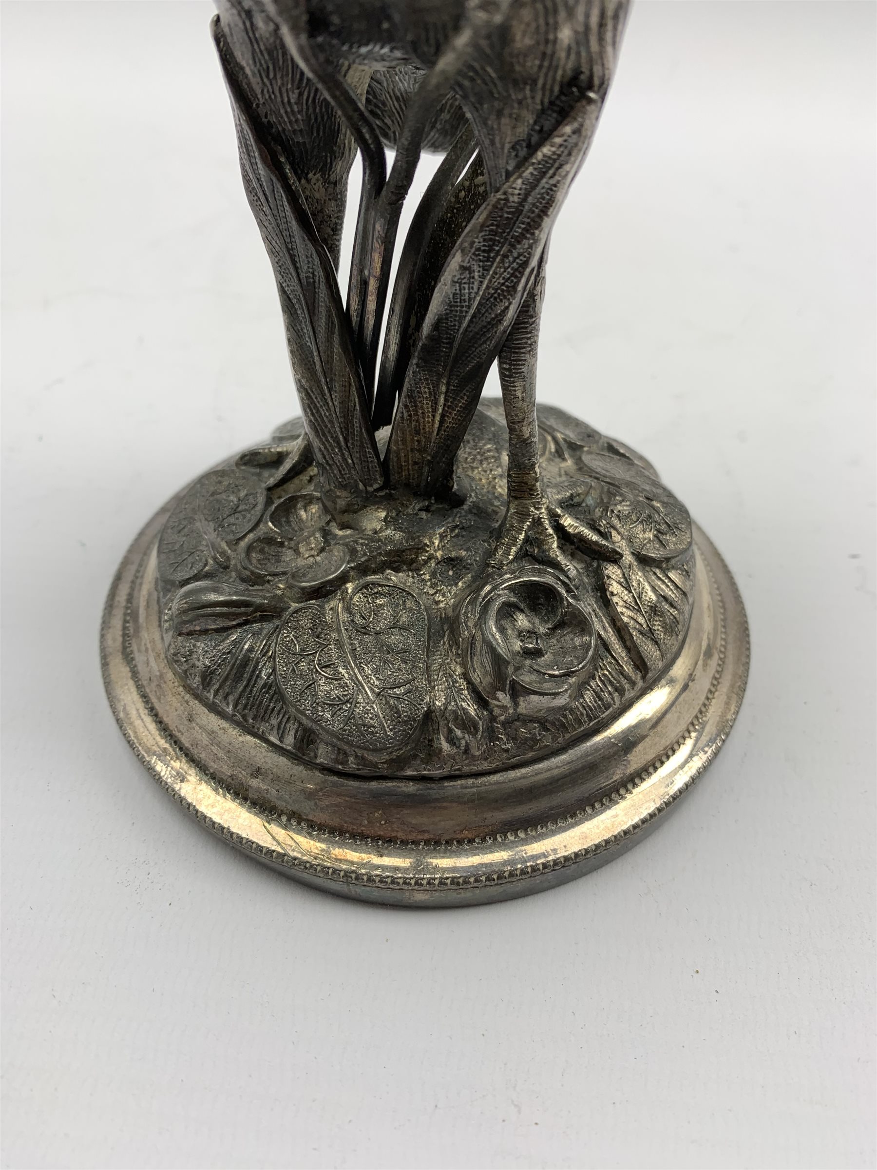 Silver plated epergne by Thomas Wilkinson in the form of a stork standing on a naturalistic base and - Image 3 of 9