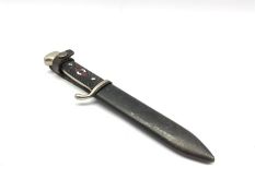 German Third Reich Hitler Youth knife, the 13.5cm blade stamped 'RZM M7/11 1941', nickel plated hilt