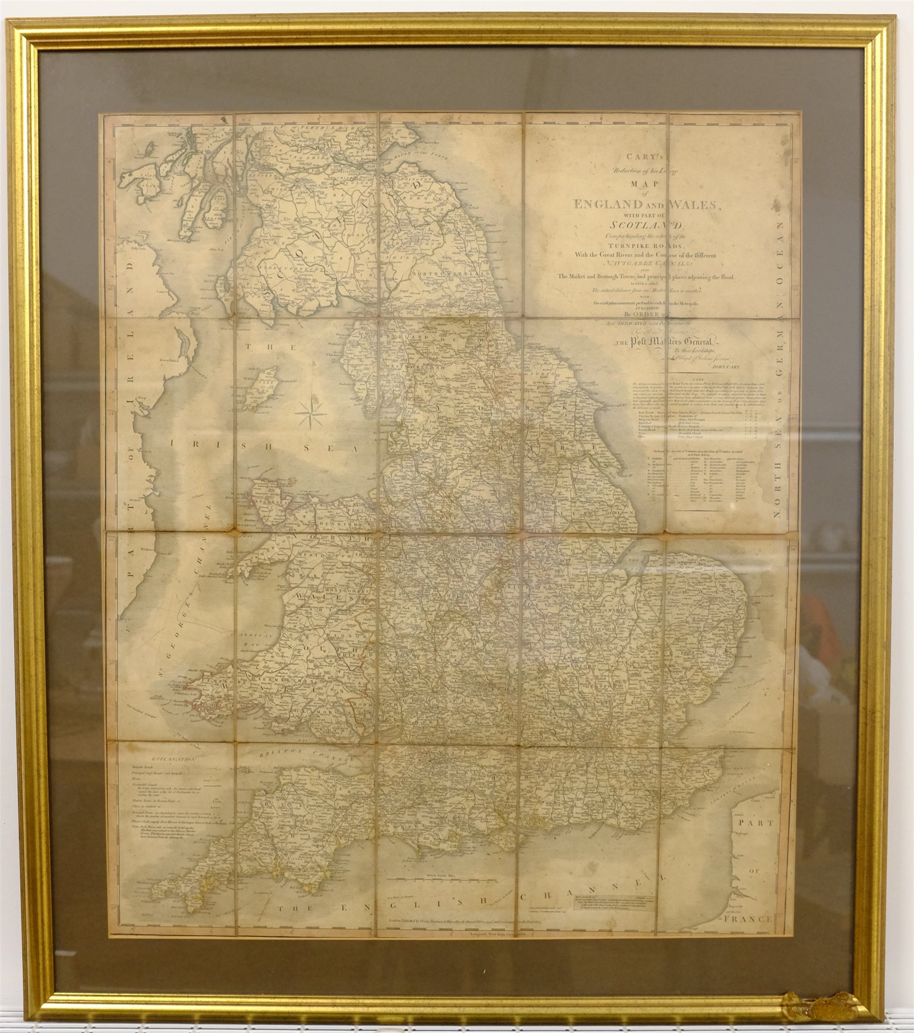 John Cary (British 1754-1835): 'Reduction of his Larger Map of England and Wales', hand-coloured eng - Image 2 of 2