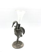 Silver plated epergne by Thomas Wilkinson in the form of a stork standing on a naturalistic base and