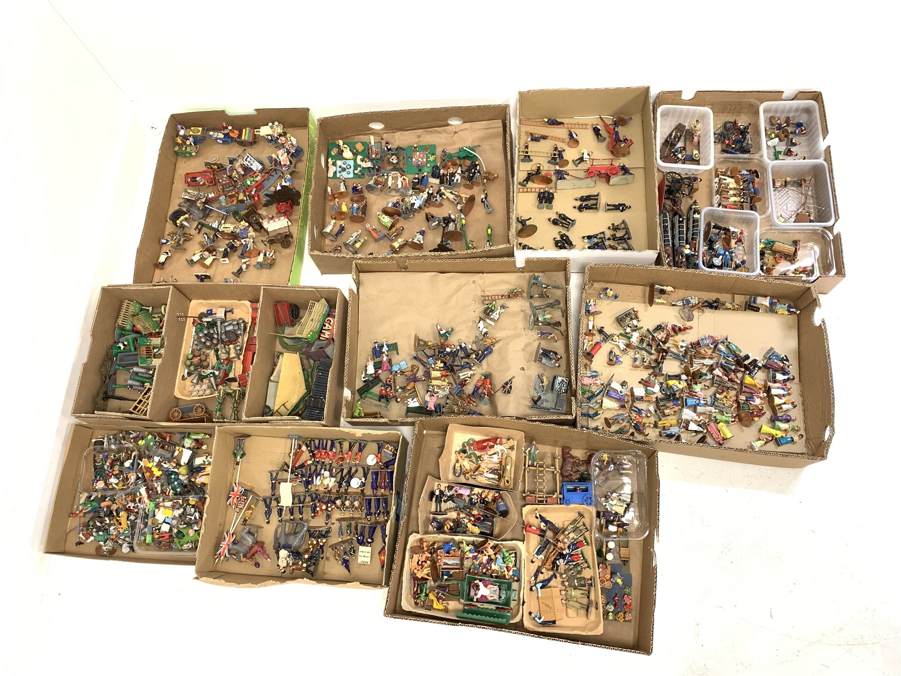 Collection of painted metal model figures and accessories