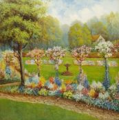 English School (20th century): Country Garden, oil on panel unsigned 80cm x 80cm