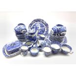 Quantity of Spode's Italian pattern blue and white tea and coffee ware including seven coffee cups,