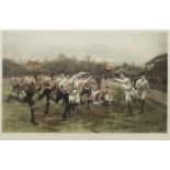 After William Barnes Wollen (British 1856-1936): 'A Rugby Match' - The Battle of the Roses, hand-col