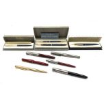 Parker Duofold Victory pencil and ballpoint pen in box, Parker "17" Lady in box, Parker ballpoint pe