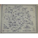 Estra Clark (British 1904-1993): 'A Map of Yorkshire', map pub. Leak & Thorp, York 1949, 46cm x 58cm