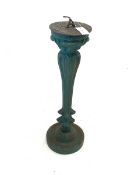 Brass sundial on green painted leaf moulded cast iron pedestal base (H69cm) together with an Edwardi