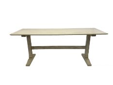 20th century Arts and Crafts white painted oak refectory style dining table