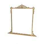 20th century gilt framed over mantel mirror