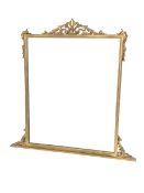 20th century gilt framed over mantel mirror