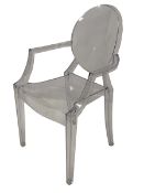 Philippe Starck for Kartell - Clear acrylic 'Louis Ghost' chair (W53cm) together with a matching chi