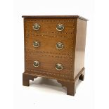 20th century Georgian style mahogany storage box, the hinged lid over three faux drawer front with c