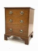 20th century Georgian style mahogany storage box, the hinged lid over three faux drawer front with c