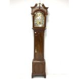 Early 19th century and later long case clock, the 20th century Chippendale style case with brass bal