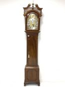 Early 19th century and later long case clock, the 20th century Chippendale style case with brass bal