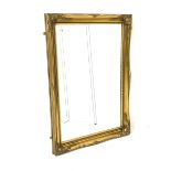 Rectangular gilt framed wall mirror with bevelled plate