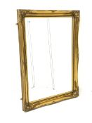 Rectangular gilt framed wall mirror with bevelled plate