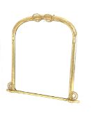 Large late 20th century gilt framed over mantle mirror with rope decoration