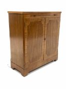 Mid 20th century mahogany illuminated cocktail cabinet, the cross banded and boxwood strung top with