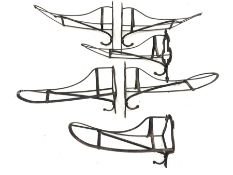 Set six late 19th century cast iron saddle racks, each with bridle hanging hook under,
