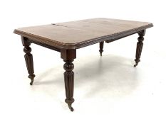 Victorian mahogany wind out extending dining table