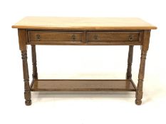 Solid oak serving table