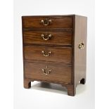Late 18th century George III mahogany pedestal chest, fitted with two drawers above cupboard with tw