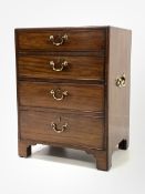 Late 18th century George III mahogany pedestal chest, fitted with two drawers above cupboard with tw