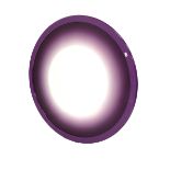 Large contemporary circular wall mirror, the purple frame enclosing mirrored plate with graduated pu