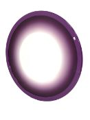 Large contemporary circular wall mirror, the purple frame enclosing mirrored plate with graduated pu